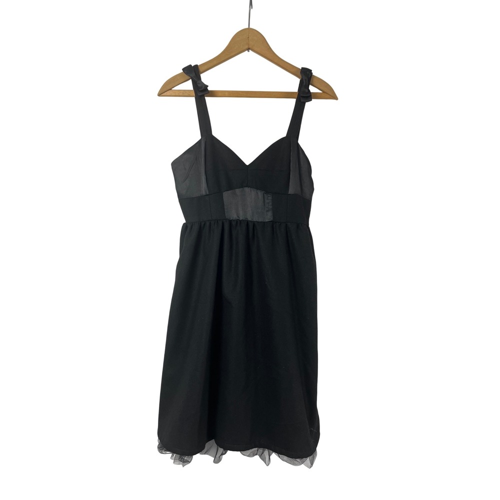 Vintage Tommy Girl Black Mini Dress Black‎ Bow S LBD Coquette Romantic NWTS